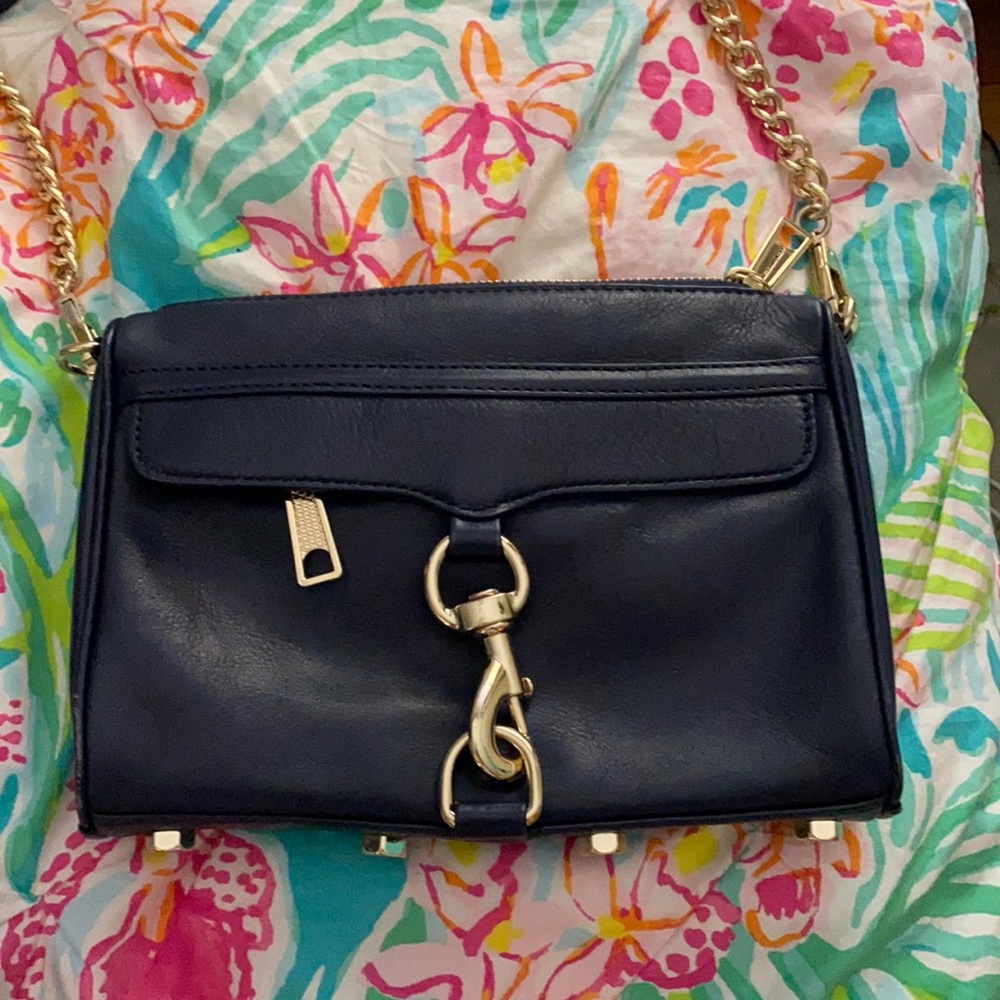 Rebecca Minkoff Navy Blue Mini Mac Crossbody